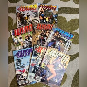 8 Issues 90s "In The Wind" Biker Magazine